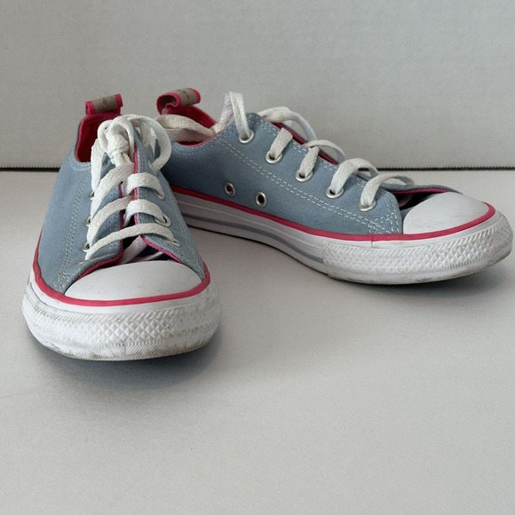Converse Chuck Taylor, All Star Blue Pink Low Top Sneaker Girls Kids Size 1.5 Jr - Picture 14 of 14